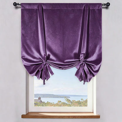 Purple Velvet Balloon Shade Curtains