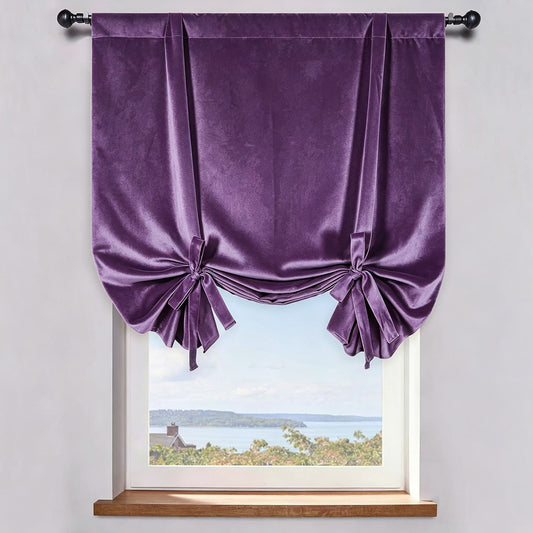 Purple Velvet Balloon Shade Curtains