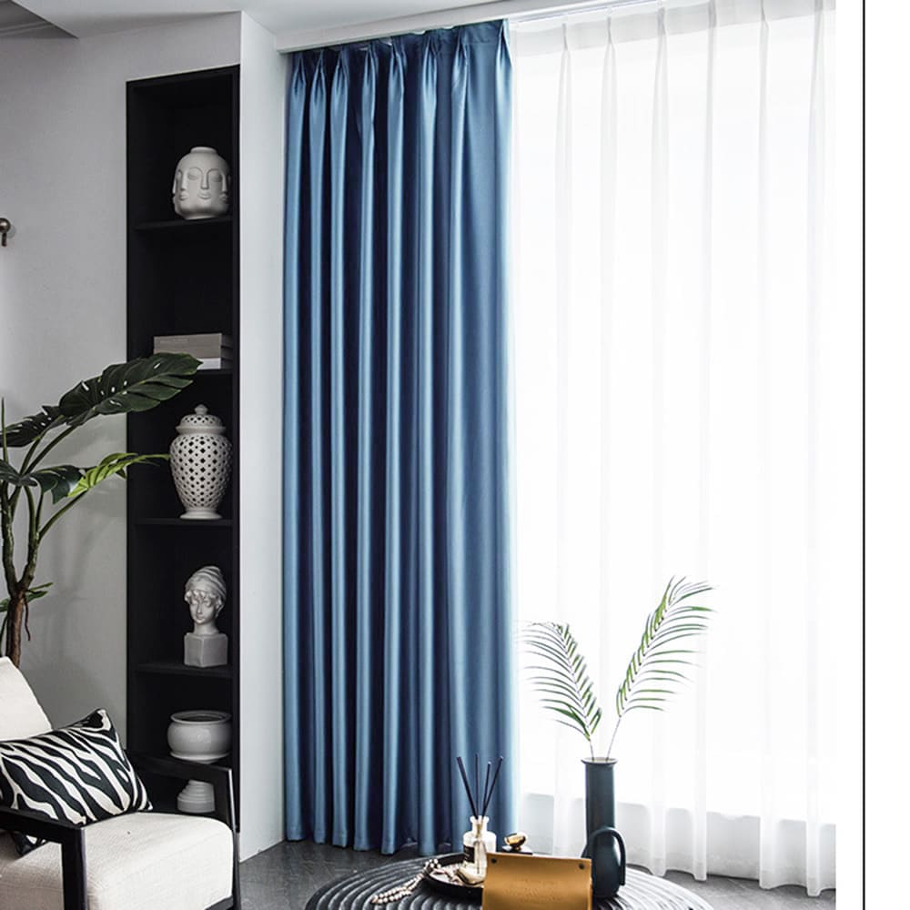 Modern Slate Blue Blackout Curtains