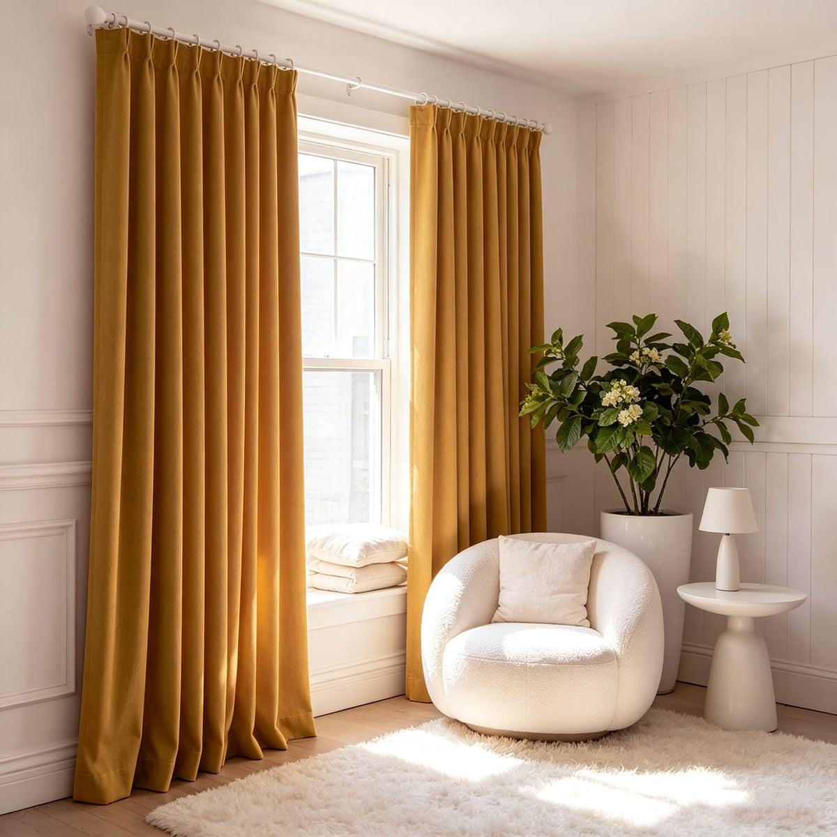 Rideaux assombrissants en lin et coton Orange, pour chambre à coucher, draperies d'érable d'automne, 2 panneaux