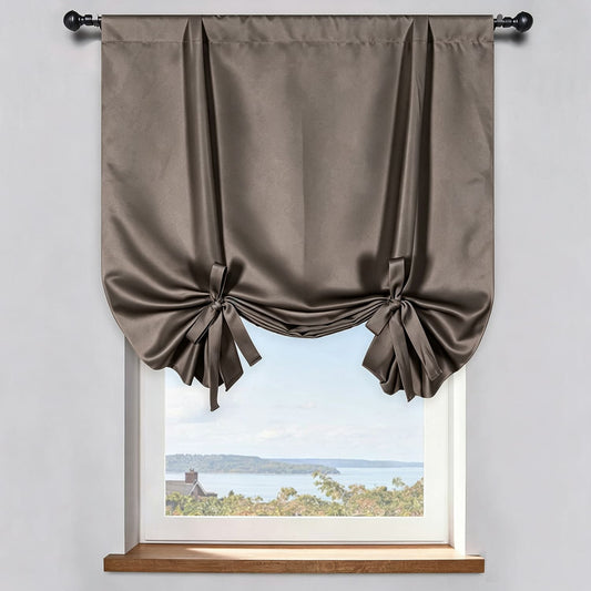 Rich Taupe Elegance Balloon Shade Blackout Curtains