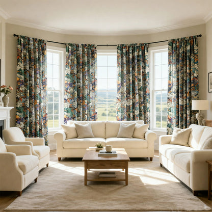 Oil Painting Art Monet Blooming Flowers Curtains 2 Panels Living Room