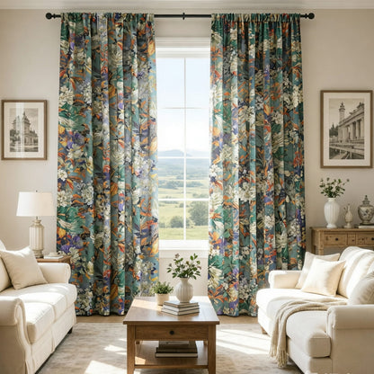 Oil Painting Art Monet Blooming Flowers Curtains 2 Panels Living Room