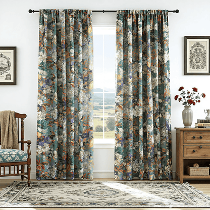 Oil Painting Art Monet Blooming Flowers Curtains 2 Panels Living Room