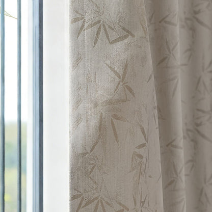 Calm Earthy Zen Bamboo Jacquard Drapery Minimalist Natural Curtains
