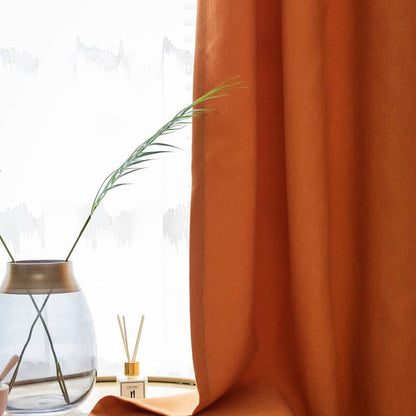 Rideaux assombrissants en lin et coton Orange, pour chambre à coucher, draperies d'érable d'automne, 2 panneaux