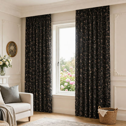 Pastoral Romance Double-Sided Small Floral Jacquard Chenille Drapes