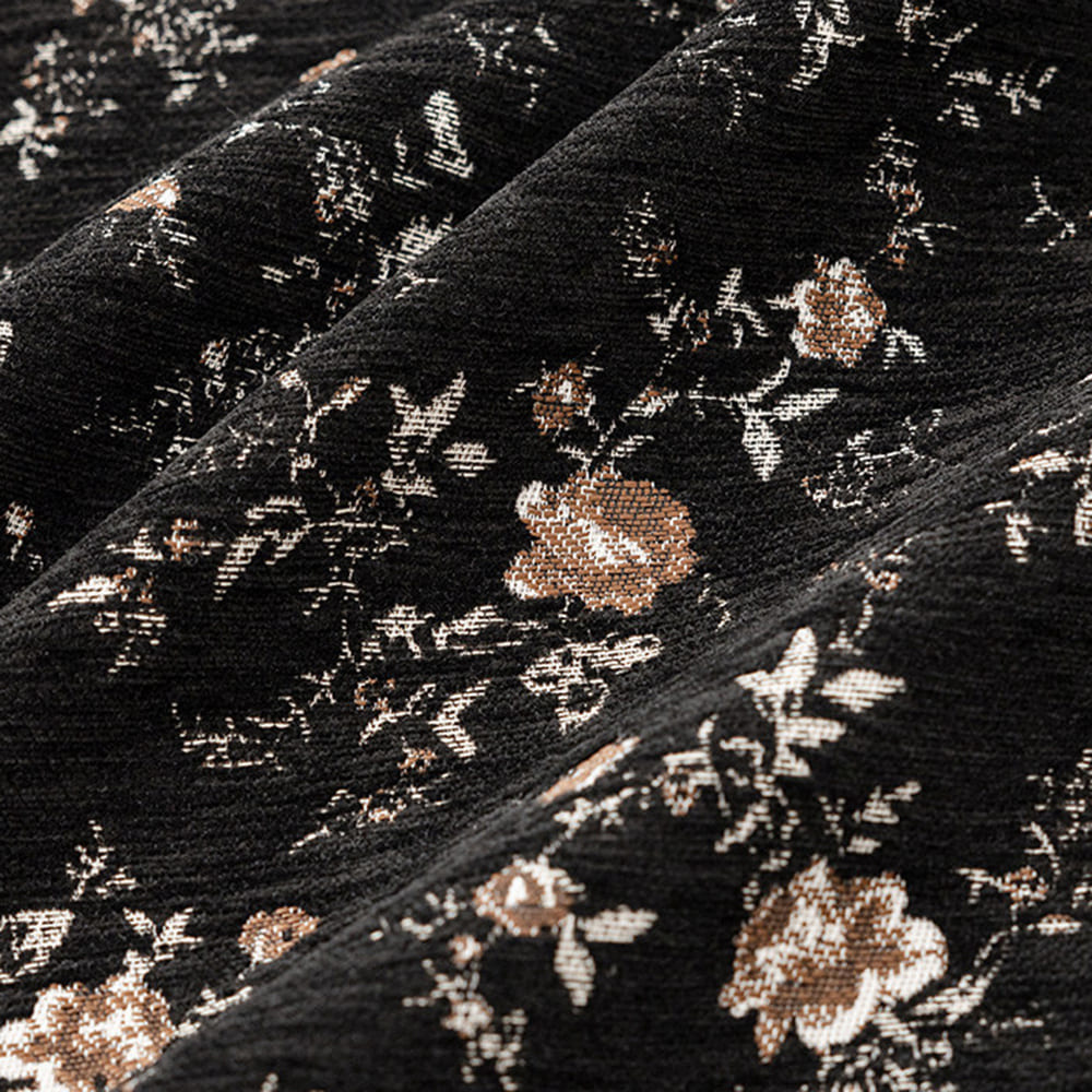 Pastoral Romance Double-Sided Small Floral Jacquard Chenille Drapes