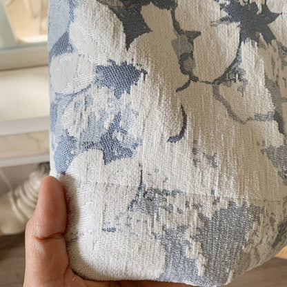 Rideaux à motifs géométriques bleus pour chambre à coucher