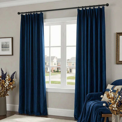 Luxurious Clein Blue Velvet Curtains and Drapes