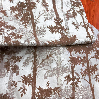 Elegant Neutral Chocolate Brown Forest Silhouette Curtains
