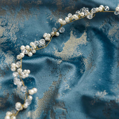 Luxurious Shimmering Blue Bronzing Velvet Curtains