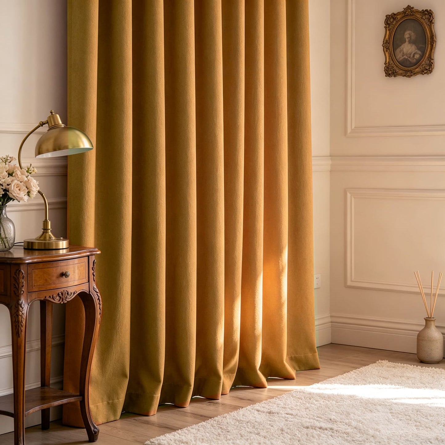 Rideaux assombrissants en lin et coton Orange, pour chambre à coucher, draperies d'érable d'automne, 2 panneaux