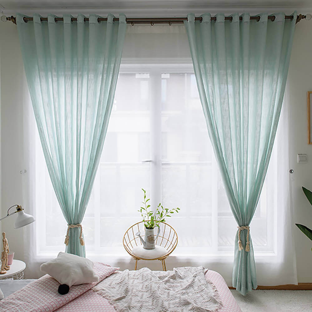 cheap window sheers light blue extra wide sheer curtain panels