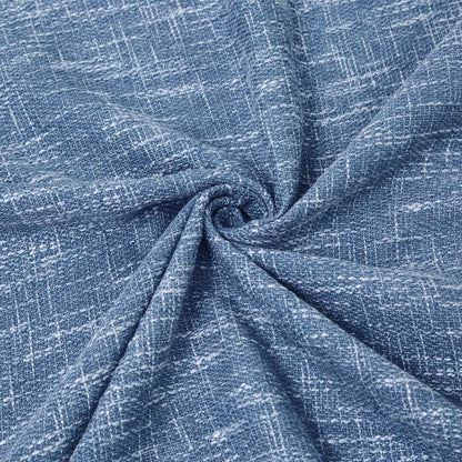 Ocean Mist Blue Balloon Shade Curtains Rough Grainy Texture Drapes