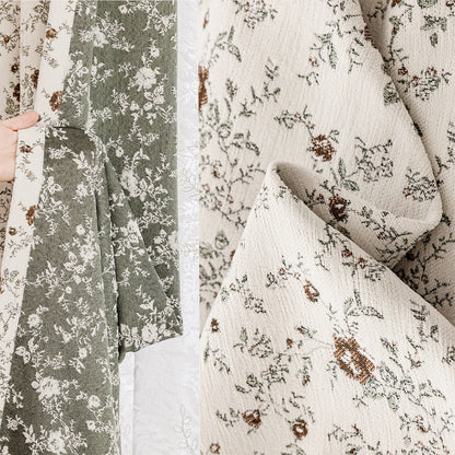 Pastoral Romance Double-Sided Small Floral Jacquard Chenille Drapes