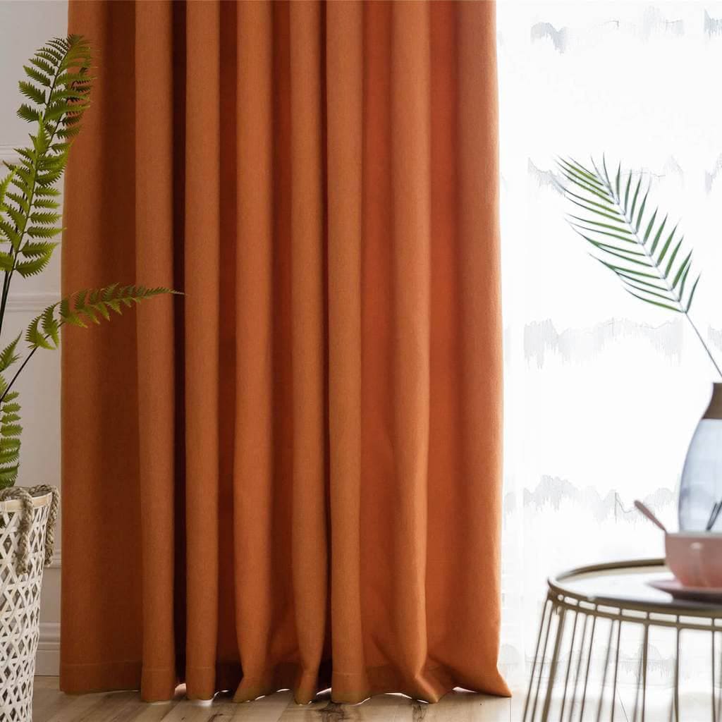 Rideaux assombrissants en lin et coton Orange, pour chambre à coucher, draperies d'érable d'automne, 2 panneaux