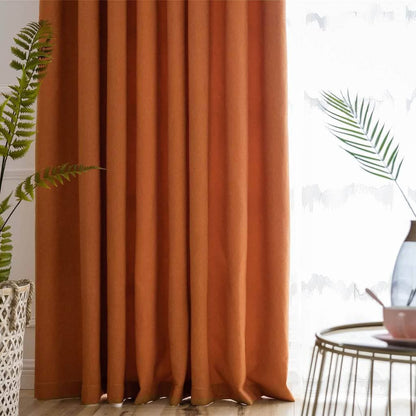 Rideaux assombrissants en lin et coton Orange, pour chambre à coucher, draperies d'érable d'automne, 2 panneaux