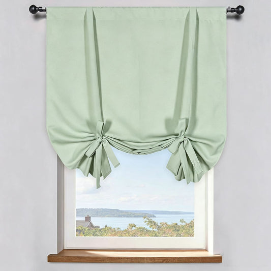 Light Green Solid Balloon Shade Curtains