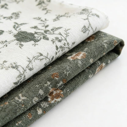 Pastoral Romance Double-Sided Small Floral Jacquard Chenille Drapes