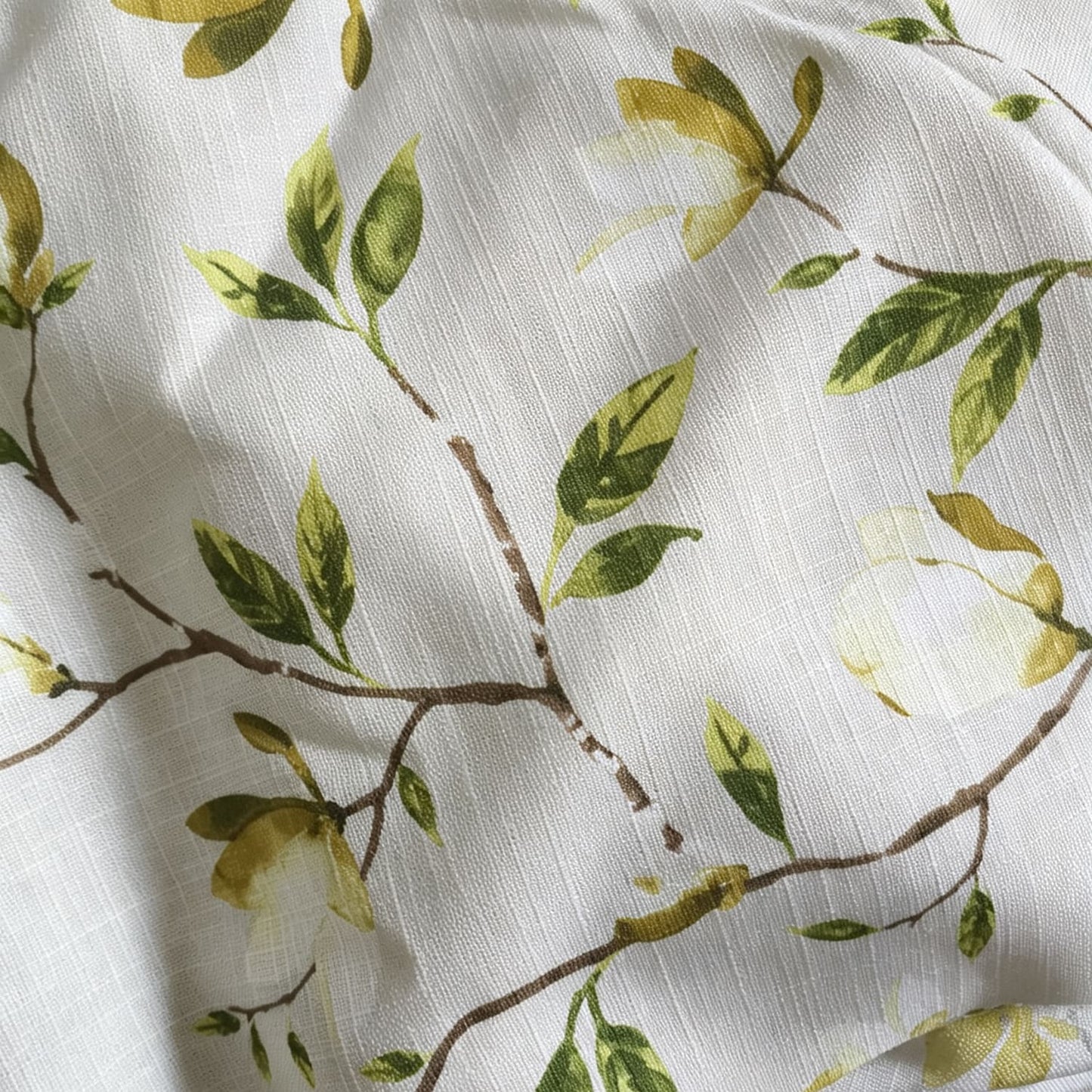 Spring Garden Magnolia Blossom Off‑White Curtains