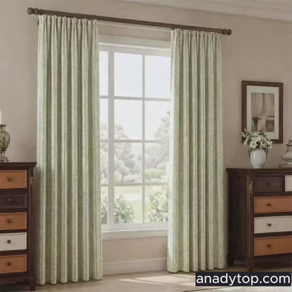 Rideaux à motifs géométriques bleus pour chambre à coucher