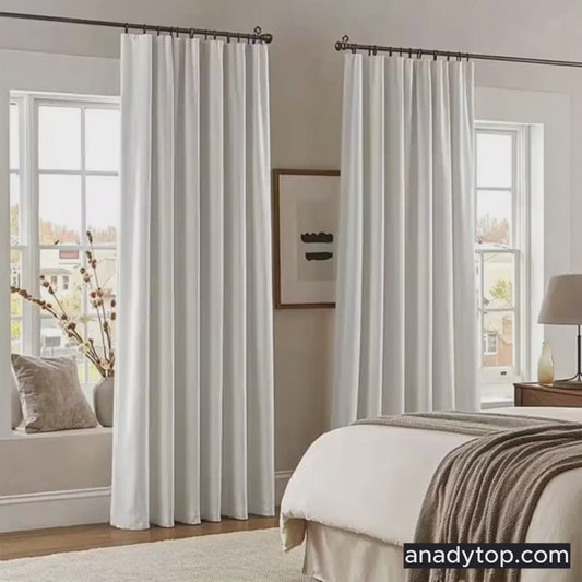 Ivory White Velvet Curtains and Drapes for Living Room/Bedroom