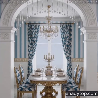 Preppy Coastal Navy White Geometric Chevron Curtain for Nautical Homes