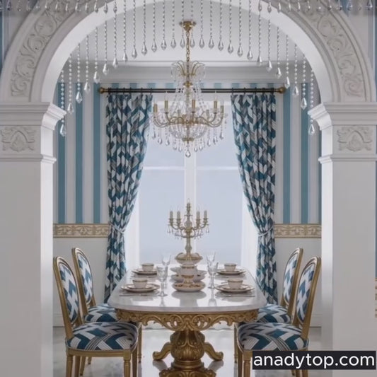 Preppy Coastal Navy White Geometric Chevron Curtain for Nautical Homes