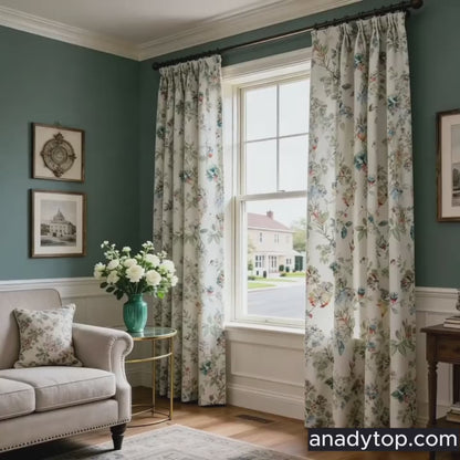 American Country Parrot Flower Curtains Pastoral Natural Style Drapes