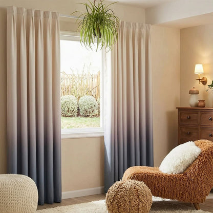 Grey Purple Ombre Pinch Pleat Curtains Drapes