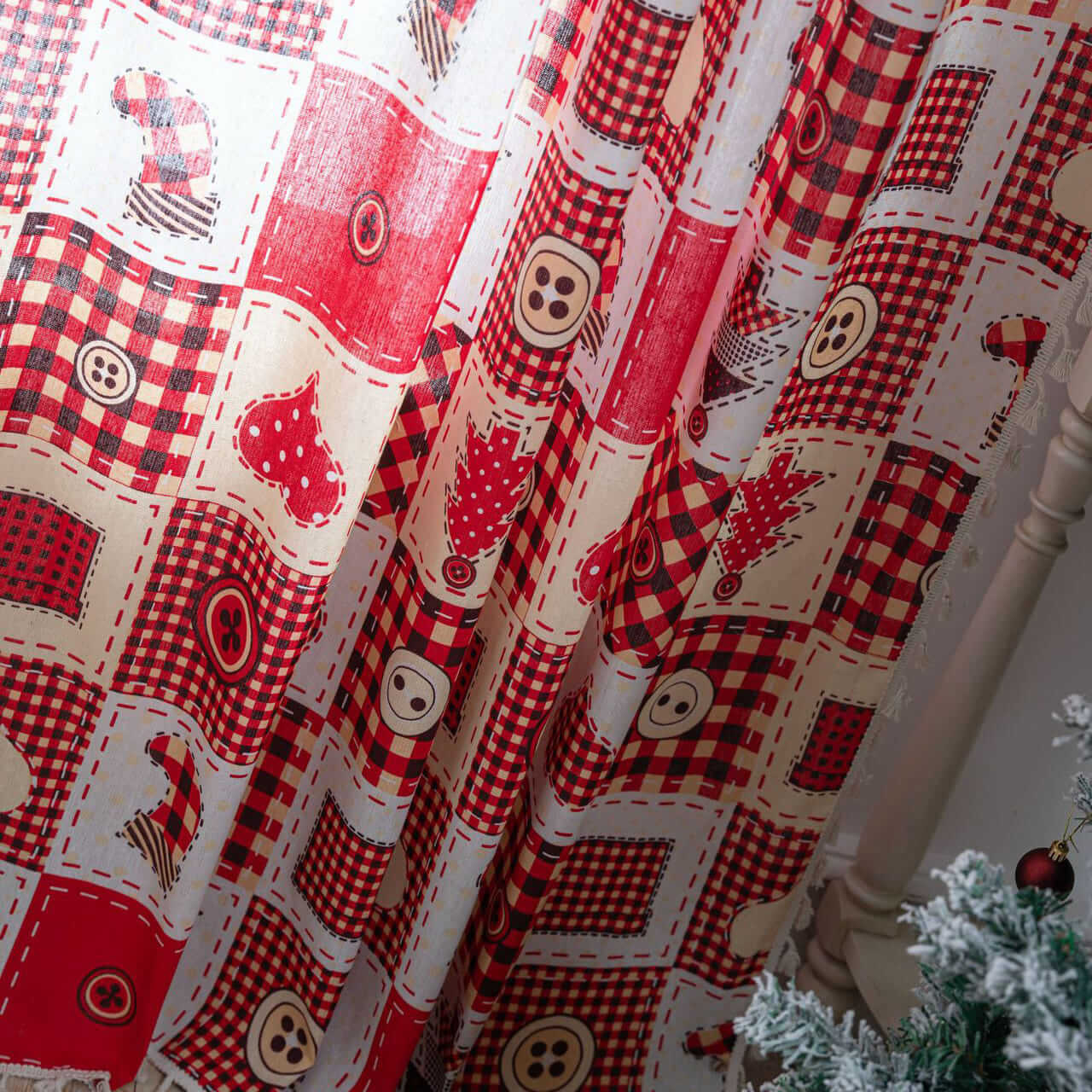 Red christmas curtains for bedroom thermal blackout drapes for sale
