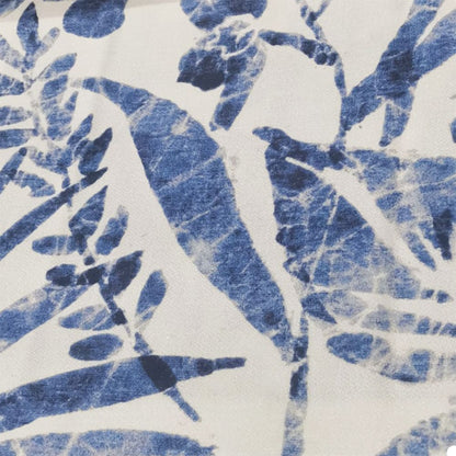Tropical Serene Blue Floral Print Curtain Drapery
