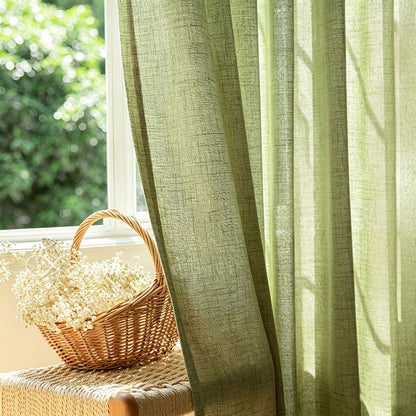 Fresh Natural Lime Green Light Filtering Sheer Curtains Panels