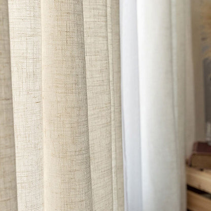 Premium handcrafted hem details on natural linen sheer curtains