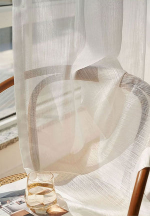 French Luxury Sunshine Snow White Sheer Curtains Window Drapes