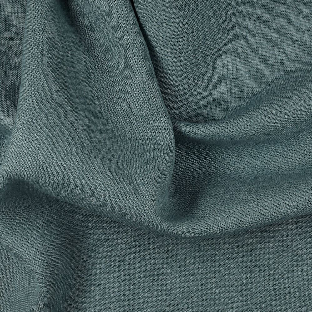 Rideaux et tentures en lin naturel bleu denim, 2 panneaux pour le salon