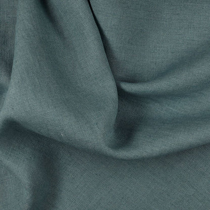 Rideaux et tentures en lin naturel bleu denim, 2 panneaux pour le salon
