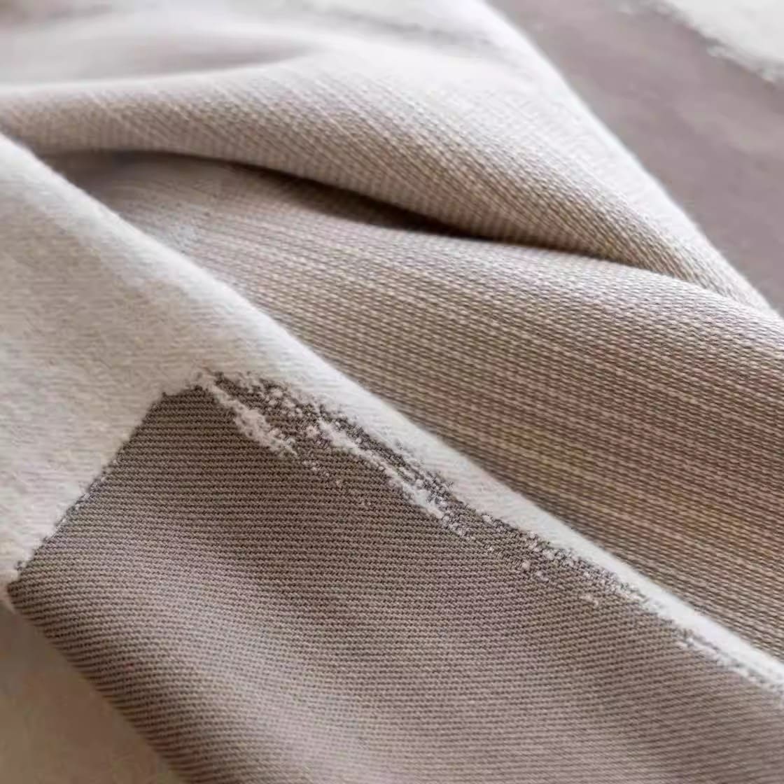 Thickened Elegant Gentleman Plaid Geometric Jacquard Taupe Brown Curtains