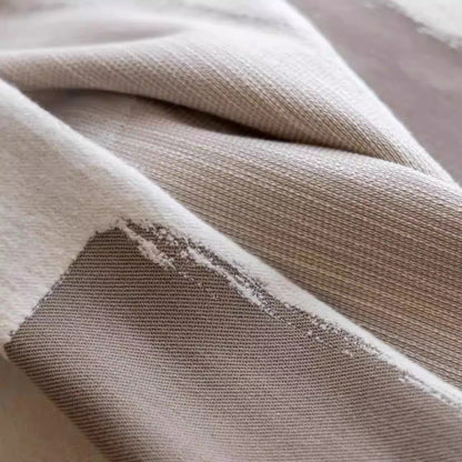 Thickened Elegant Gentleman Plaid Geometric Jacquard Taupe Brown Curtains