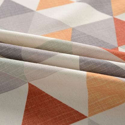 Gray Orange Triangle Chime Curtains Warm Geometry Drapes