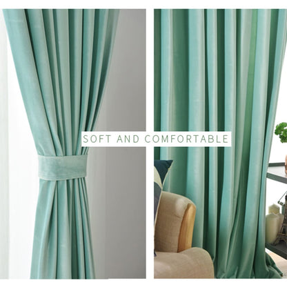 Luxury Mint Green Velvet Curtains 108 Inches Long Thermal Insulated Drapes
