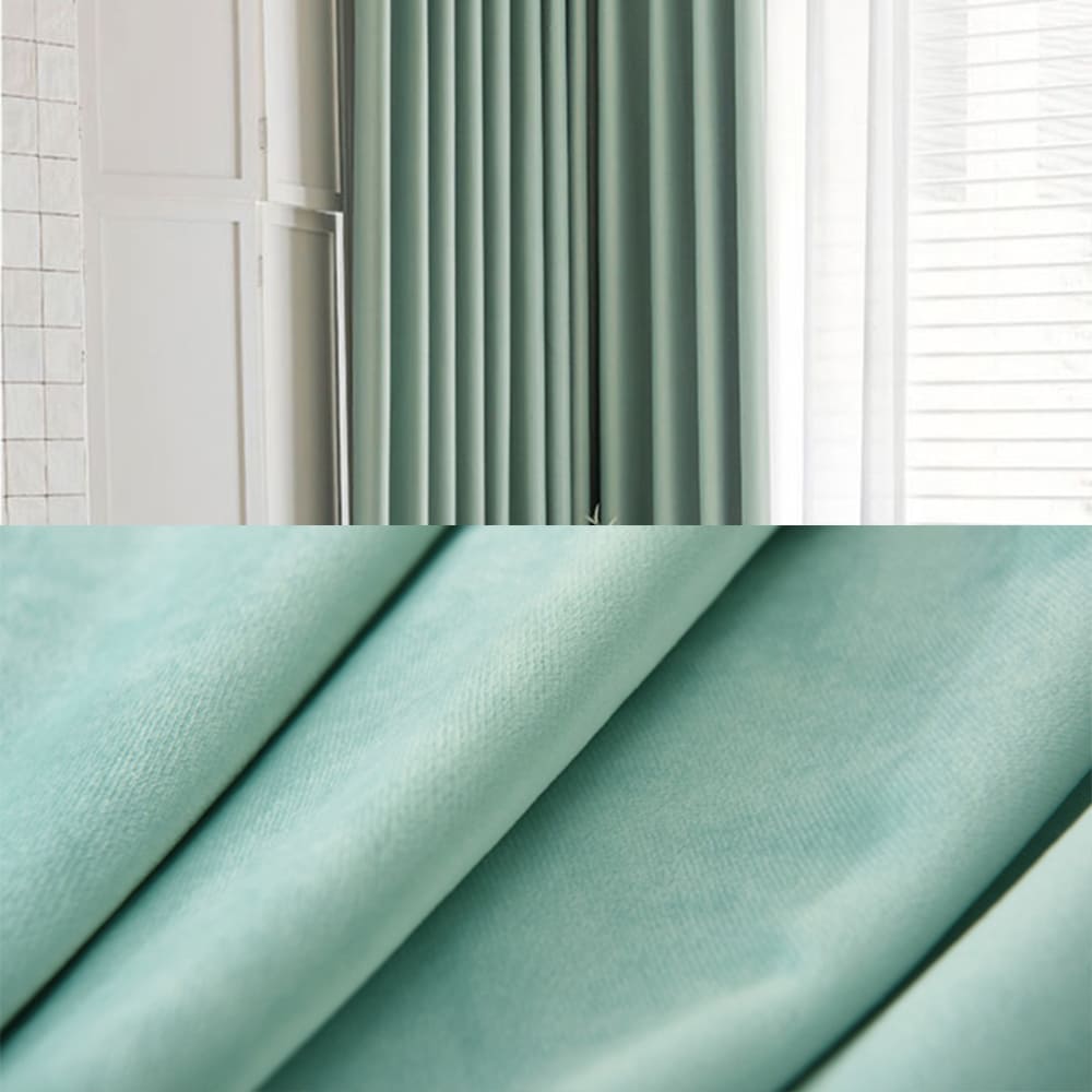 Luxury Mint Green Velvet Curtains 108 Inches Long Thermal Insulated Drapes