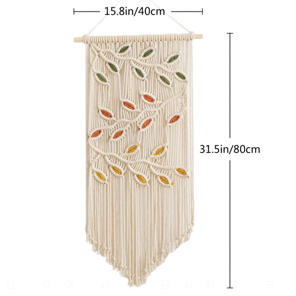 Bohemian Handwoven Leafins Tapestry Hotel Room Background Wall Decoration