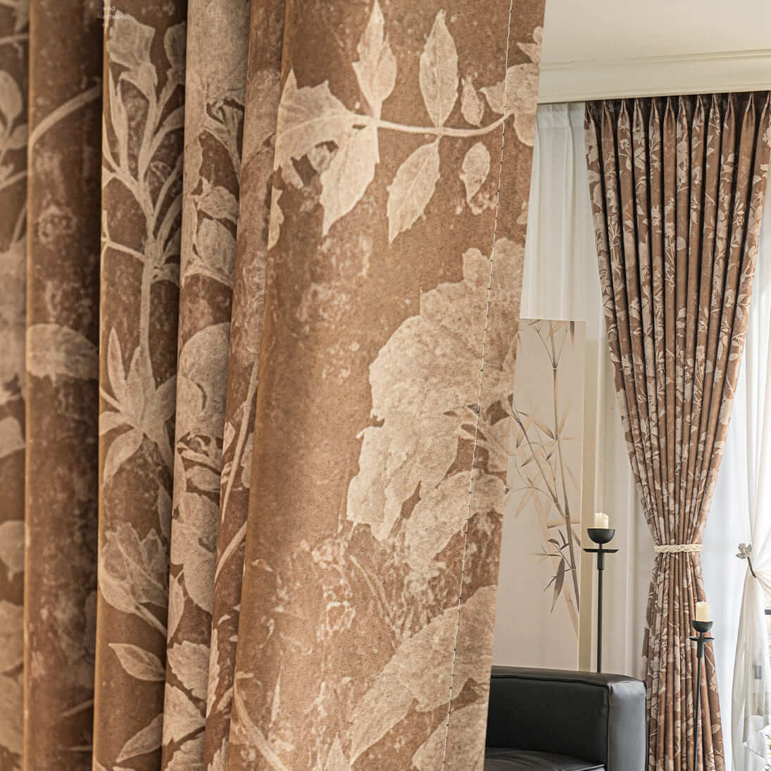 warm taupe vintage floral french country window curtains ceiling drapes