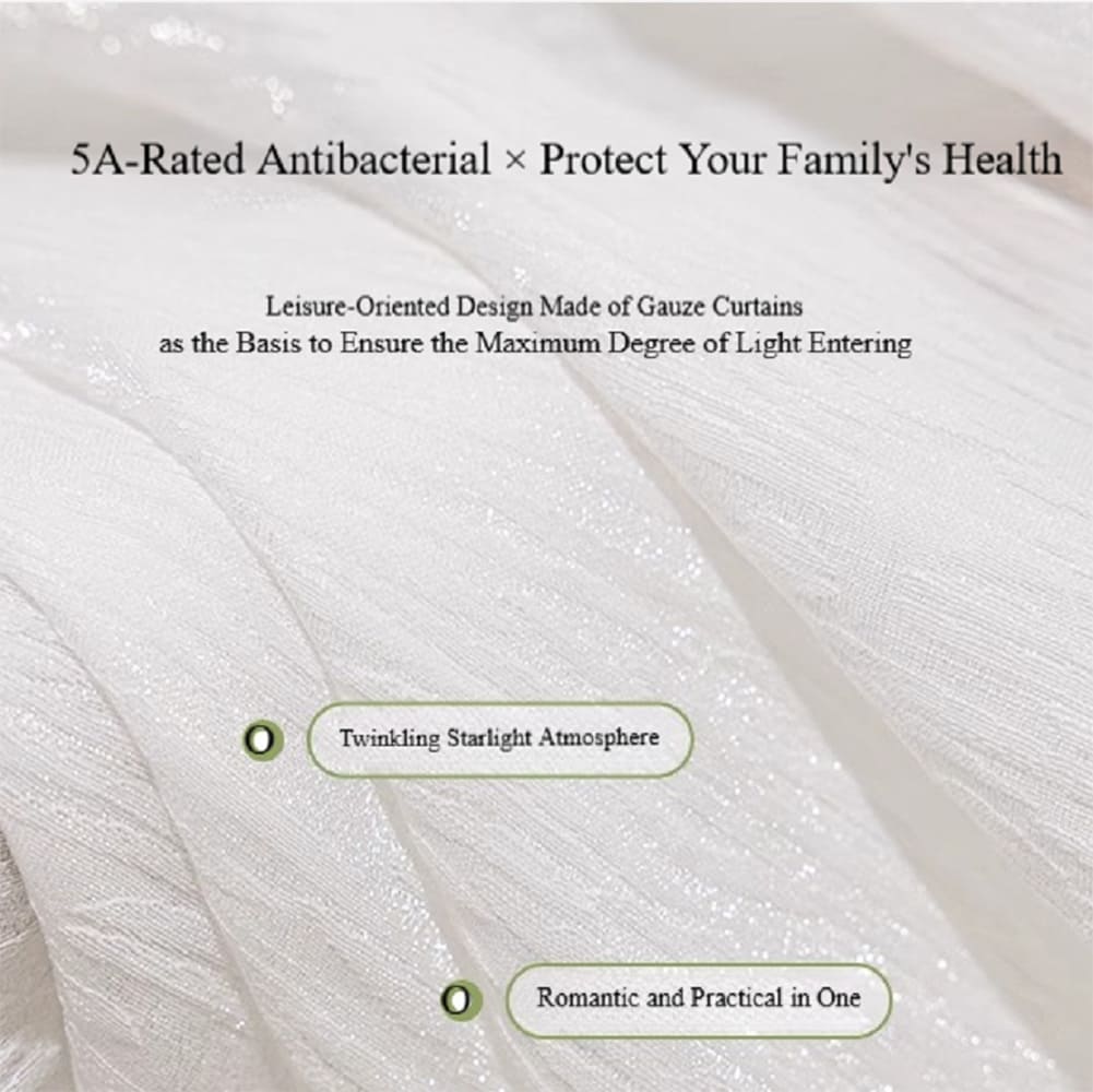 Chic Gleaming White Wave Sheer Curtain with Subtle Sparkle