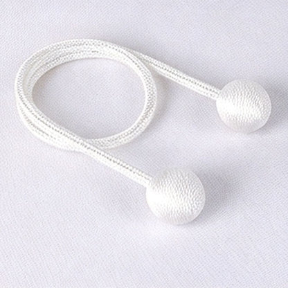 2 Pack Solid Color Ball Curtain Tiebacks, Magnetic Window Drape Holdbacks for Home Decor