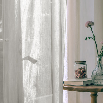 French Luxury Sunshine Snow White Sheer Curtains Window Drapes