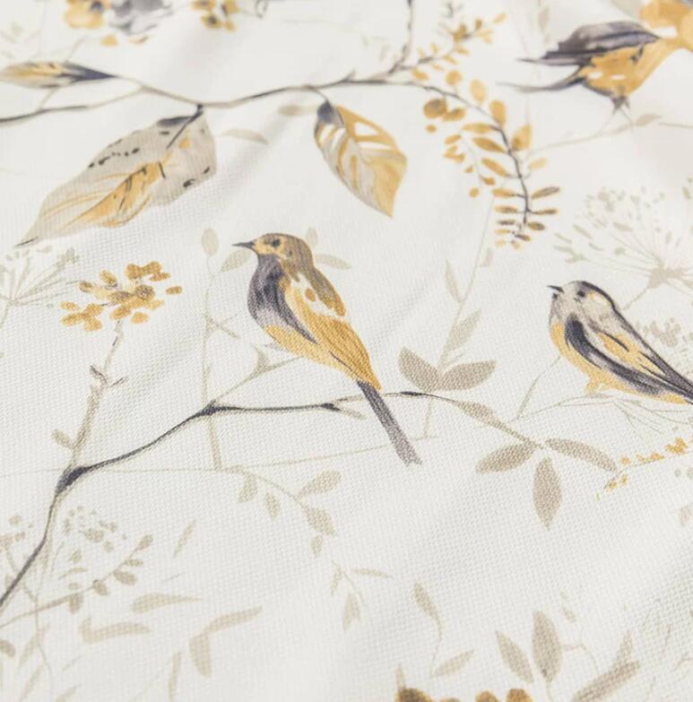 Yellow Grey Birds Cushion case Pillow Cover 1 set of 2 Pillow Cases