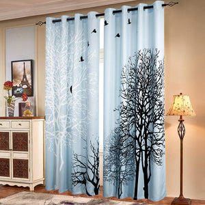 light blue tree branches luxury curtains kidsroom